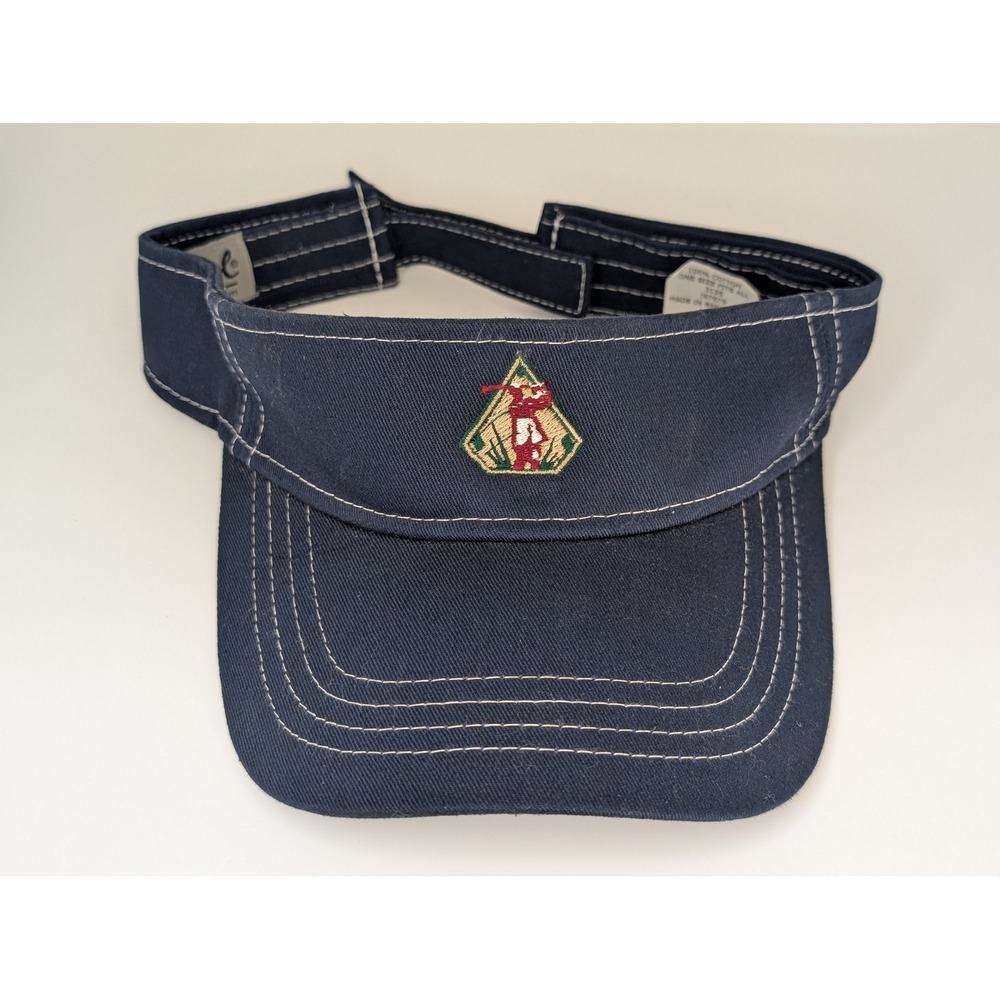 Y2k Imperial VTG Style Golf Visor Navy Blue Embroidered Cotton OSFA Adjustable